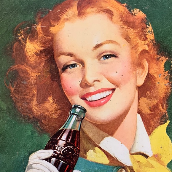 Coca-Cola redhead girl metal Tray - Picture 2 of 12